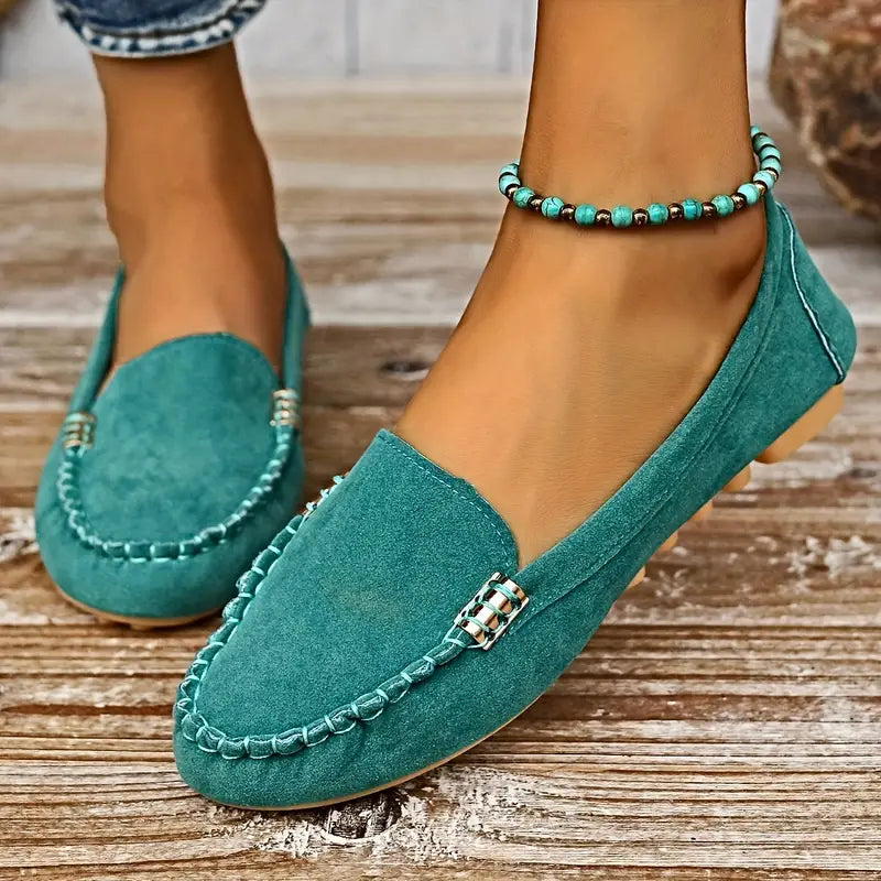 Dames Loafers met Metalen Detail en Antislip Zool