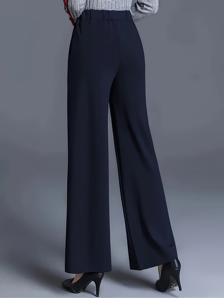 Dames Wijdbenige Palazzo Broek Hoge Taille met Zakken