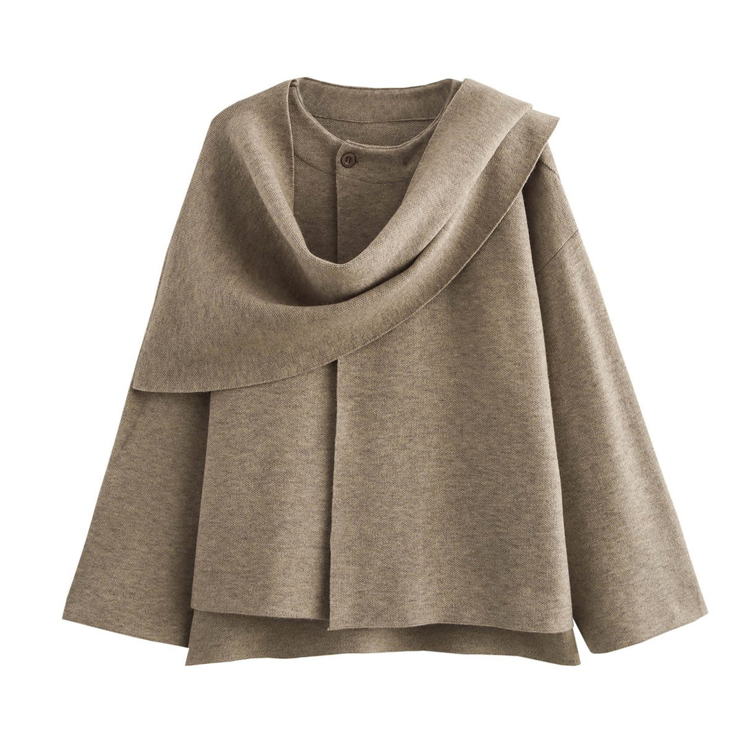 Dames Cape met Draperiekraag en Wijde Mouwen