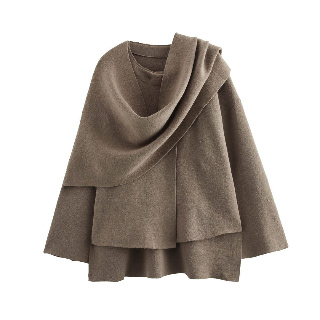Dames Cape met Draperiekraag en Wijde Mouwen