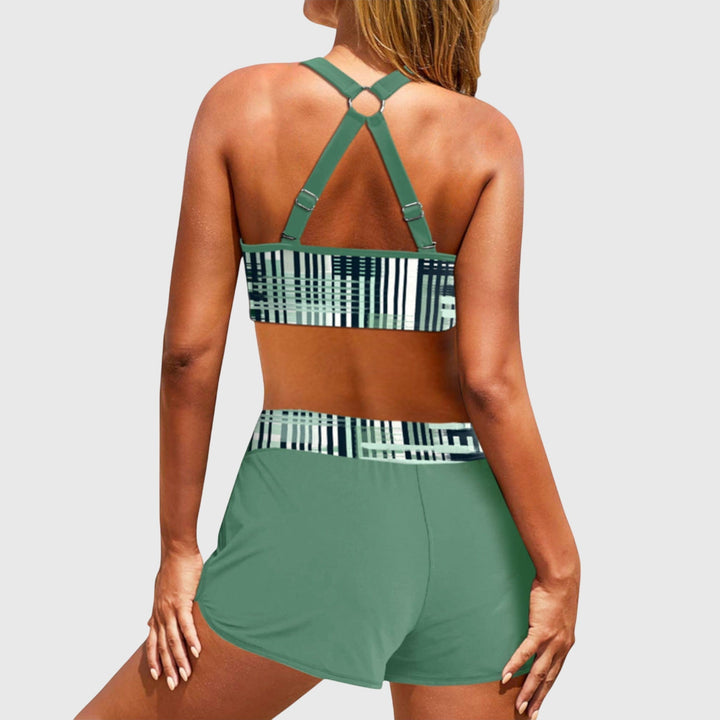 Chloe | Vrouwen Ribbel Hoge Taille Bikini Badpak