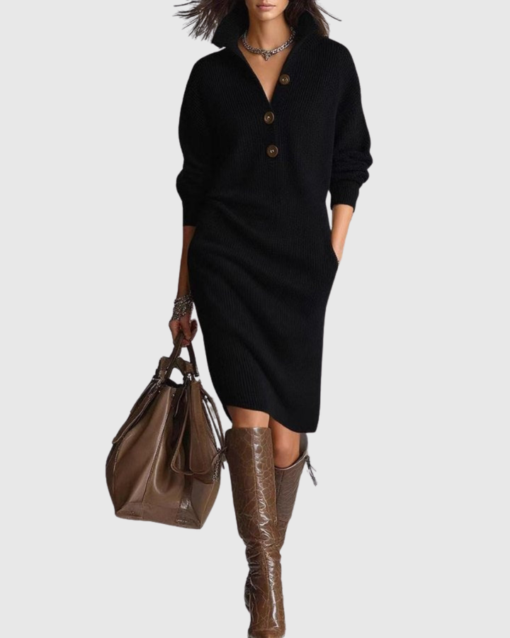 Arianell | Pure Wol Winter Gebreide Midi Jurk