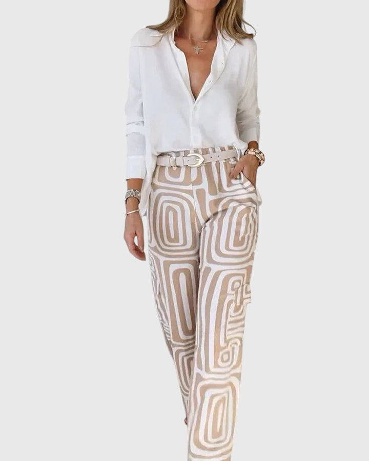 Emilia | Stijlvolle Broek + Gratis Blouse & Riem