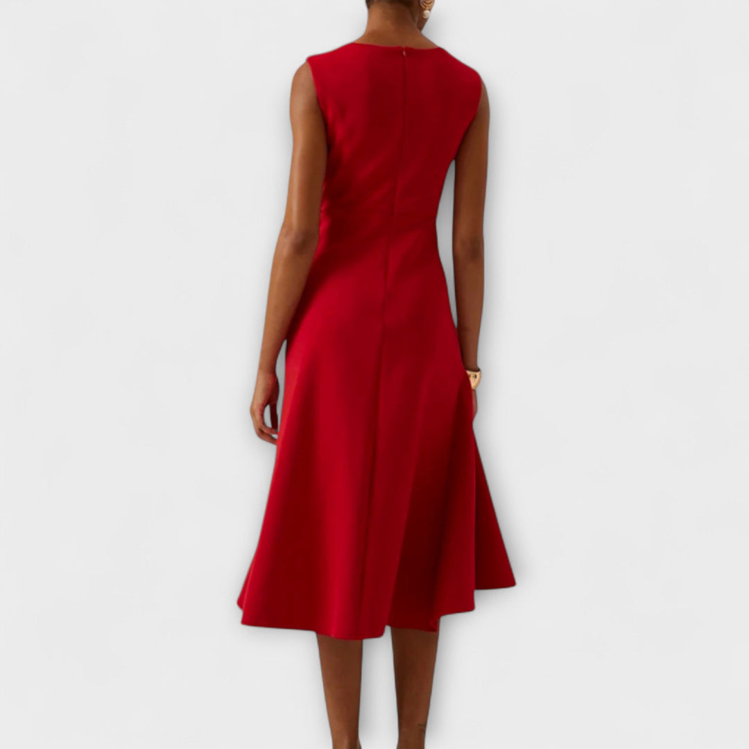 Eleanor | Dames Draped Asymmetrische Midi-jurk