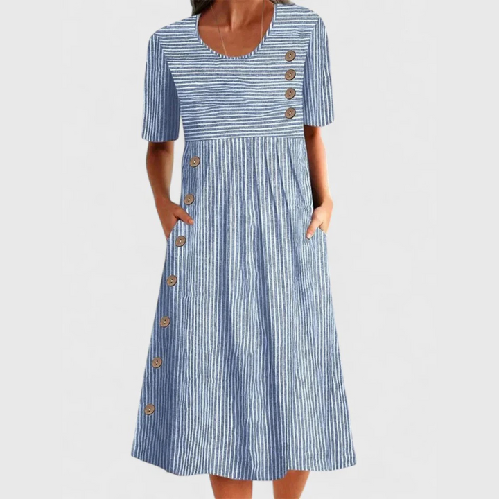 Wanda Gestreepte Midi Jurk