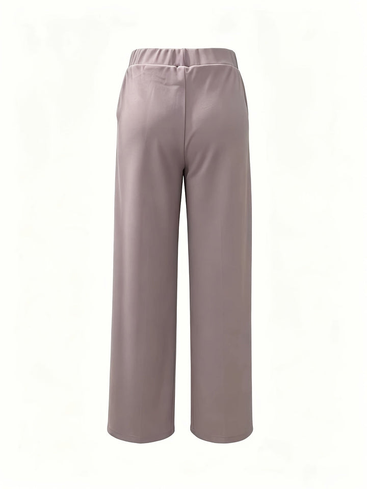 Dames Wijdbenige Palazzo Broek Hoge Taille met Zakken
