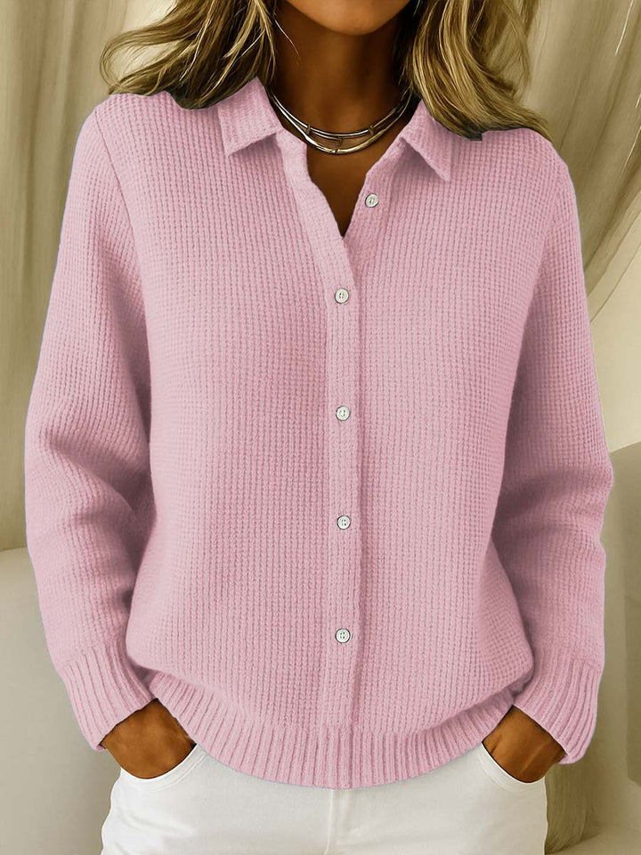 Lisa | Klassieke Gebreide Knopen Cardigan