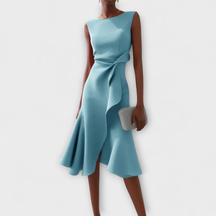 Eleanor | Dames Draped Asymmetrische Midi-jurk
