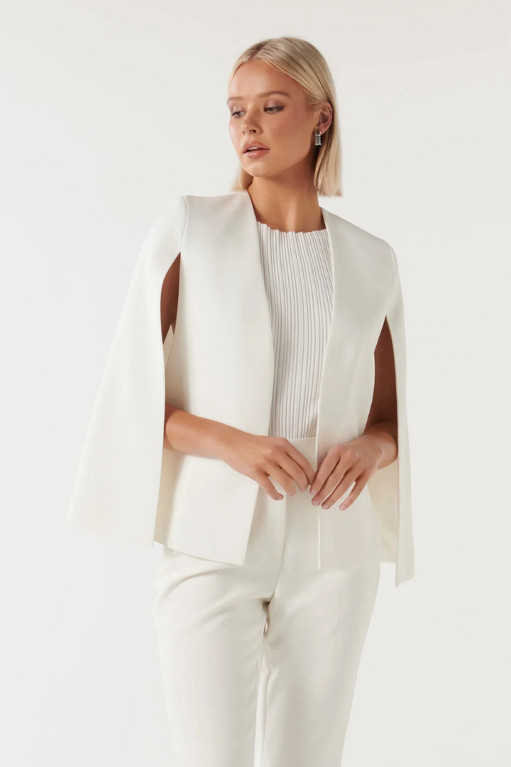 Dames Cape Blazer met Open Voorkant en Gespleten Mouwen