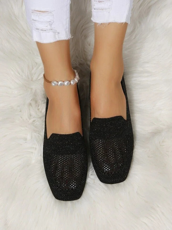 Dames Ballerina's met Parelband en Strass voor Casual