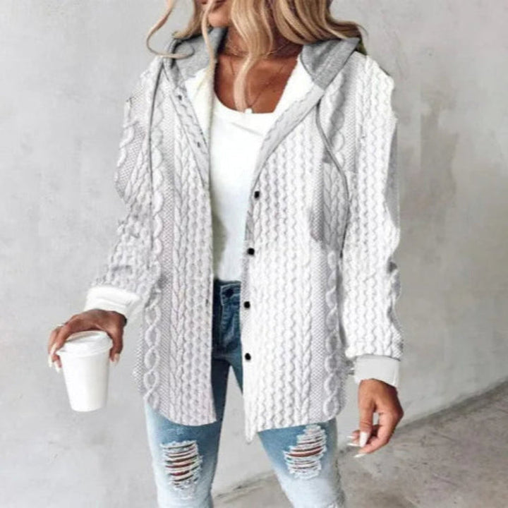 Dames Geruite Overshirt met Capuchon en Knoopsluiting