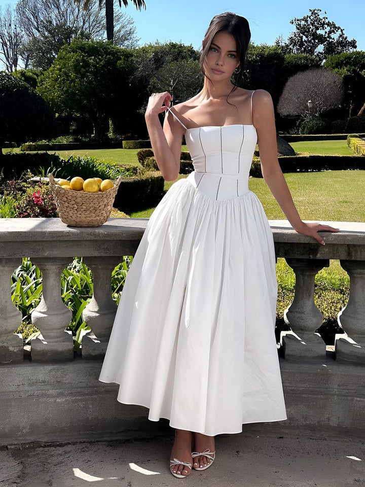 Gabriella | Elegante Corset Midi-jurk voor Bruiloftsgasten