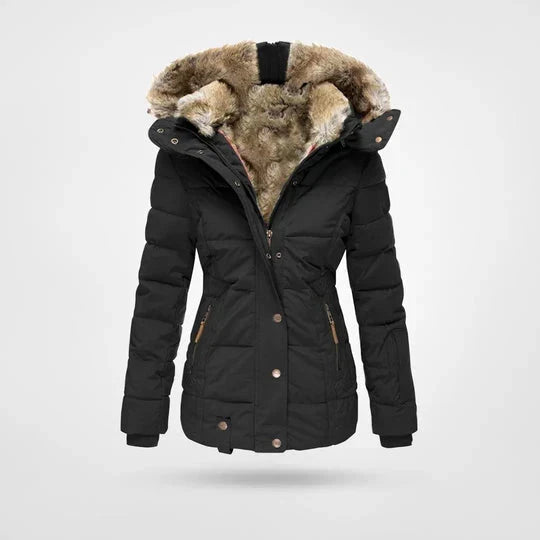 Dames Gewatteerde Winterjas met Afneembare Capuchon