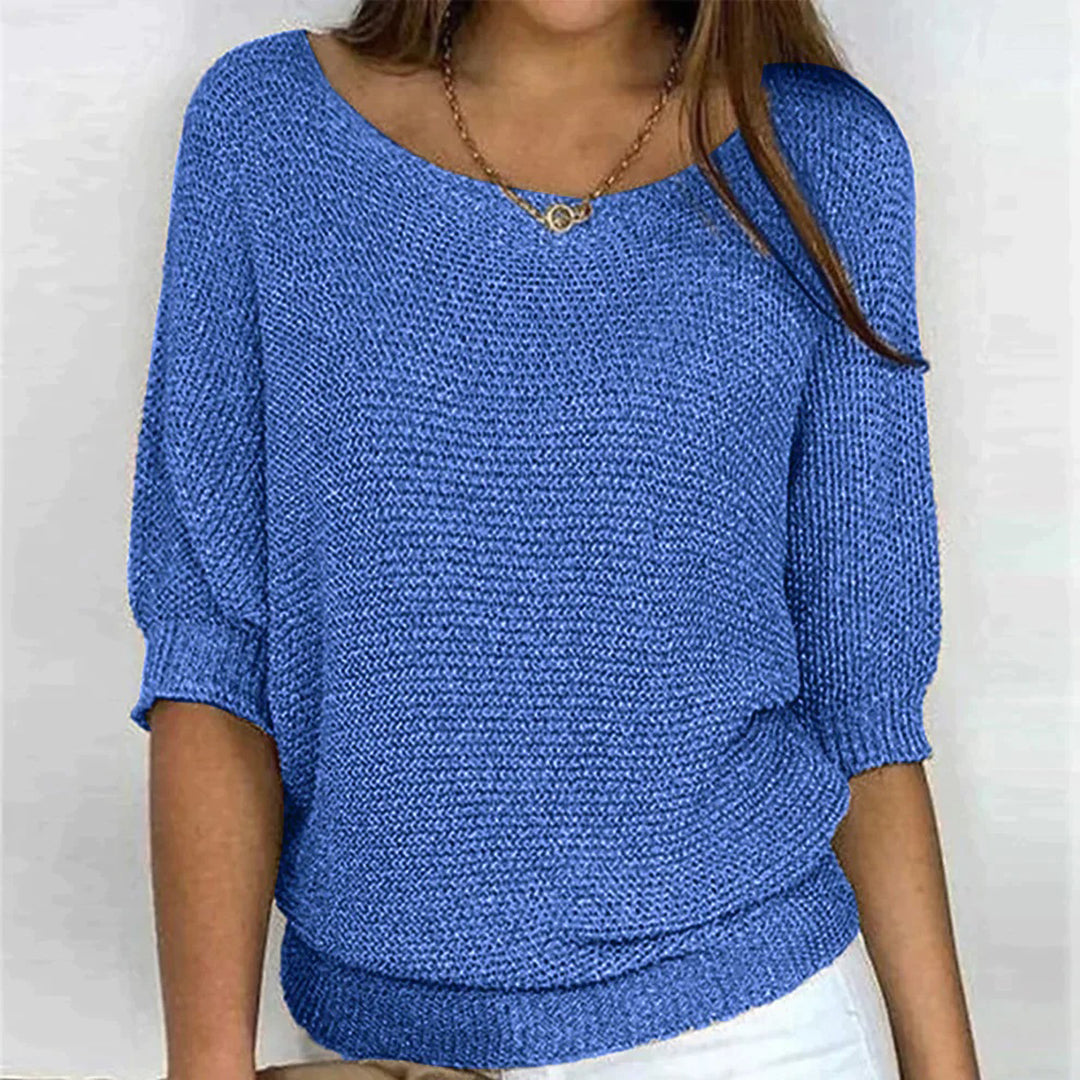 Dames Oversized Trui met Boothals en Halflange Mouw