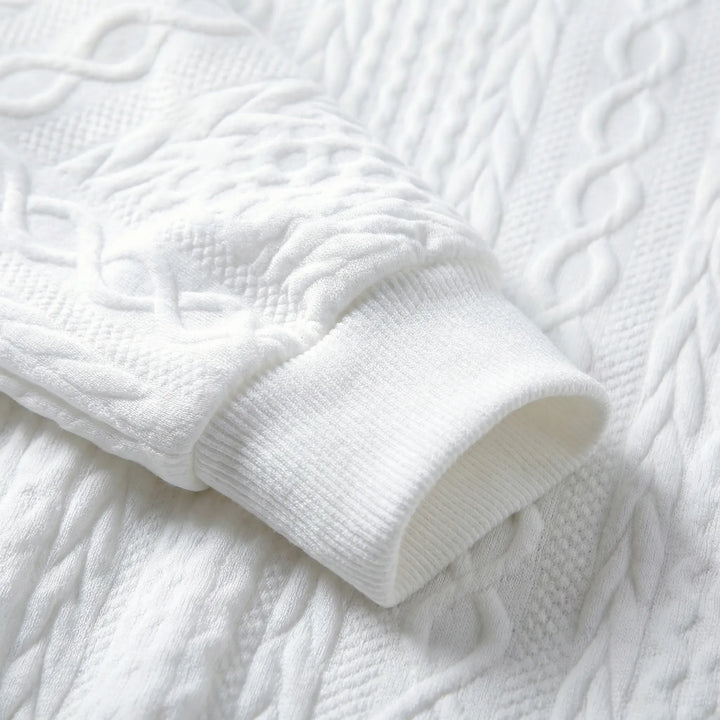 Dames Kabelgebreide Pullover met Ronde Hals en Relaxte Pasvorm