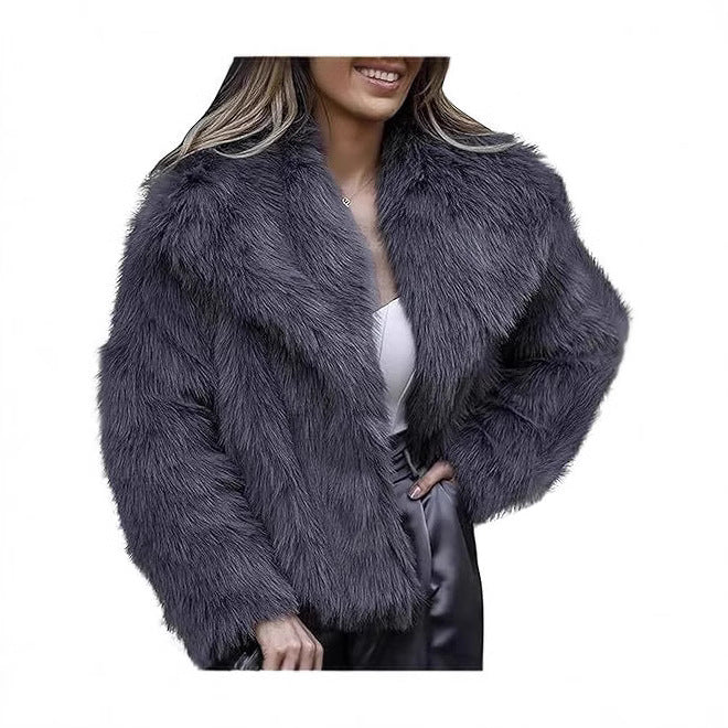 Dames Teddy Korte Jas met Oversized Pasvorm