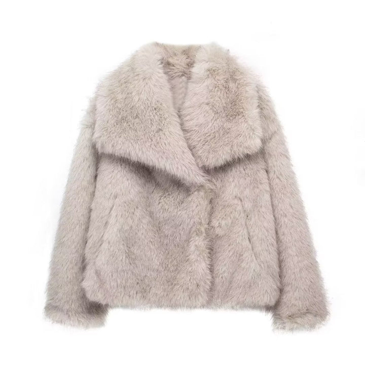 Dames Teddy Korte Jas met Oversized Pasvorm