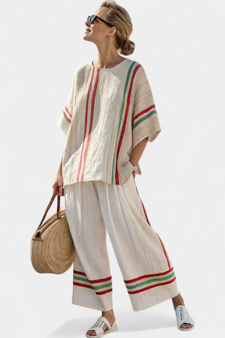Truvane | Comfortabele Boho Print Blouse & Losse Broek