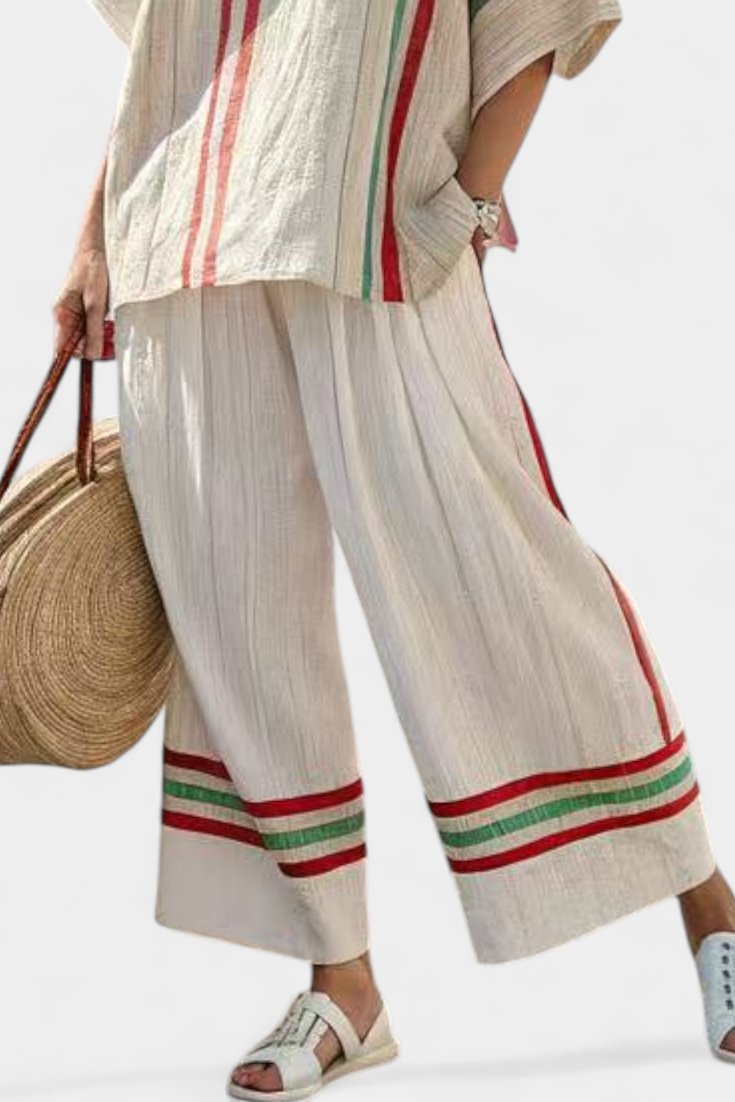 Truvane | Comfortabele Boho Print Blouse & Losse Broek