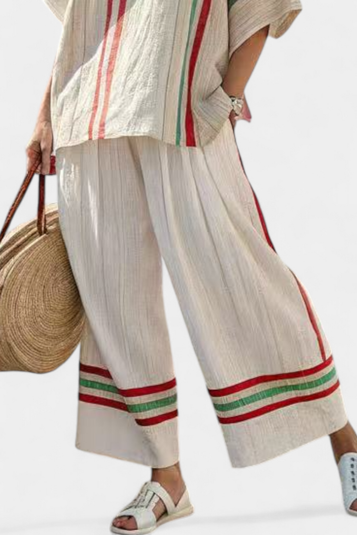 Truvane | Comfortabele Boho Print Blouse & Losse Broek