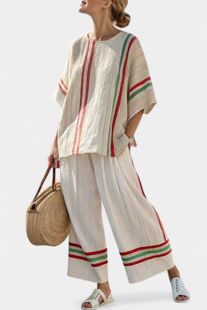 Truvane | Comfortabele Boho Print Blouse & Losse Broek