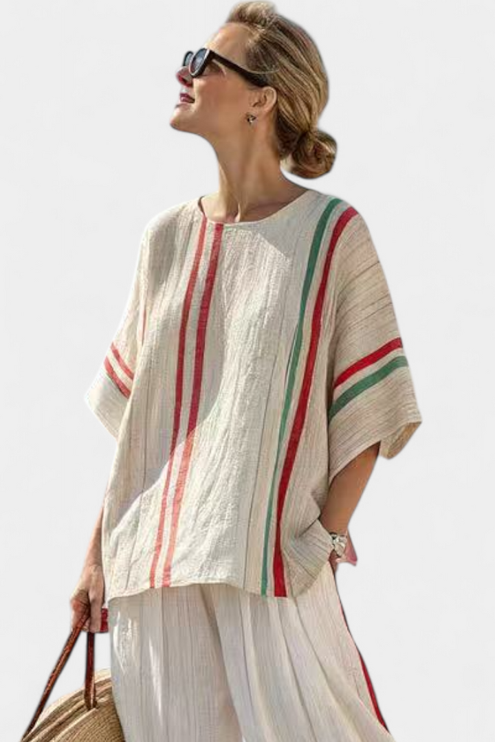 Truvane | Comfortabele Boho Print Blouse & Losse Broek