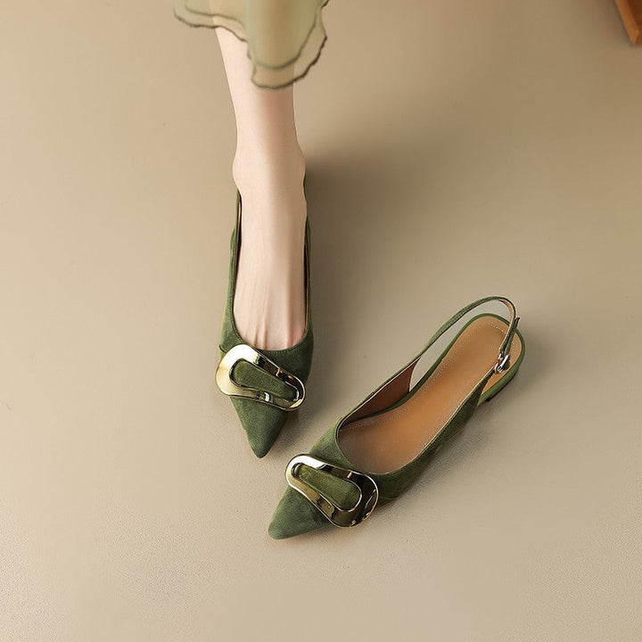 Damen Slingback Ballerinas mit eleganter Schnalle und spitzem Design Drune