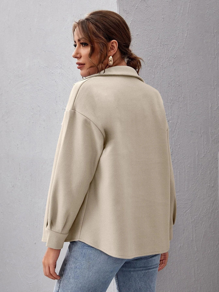 Dames Oversized Shacket met Knoopsluiting en Borstzakken
