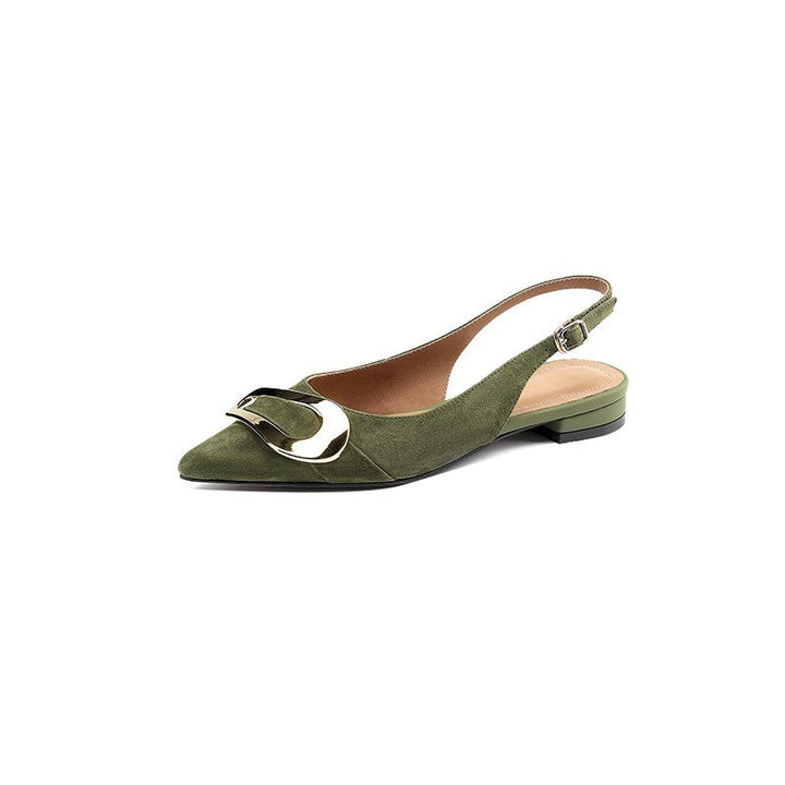 Damen Slingback Ballerinas mit eleganter Schnalle und spitzem Design Drune