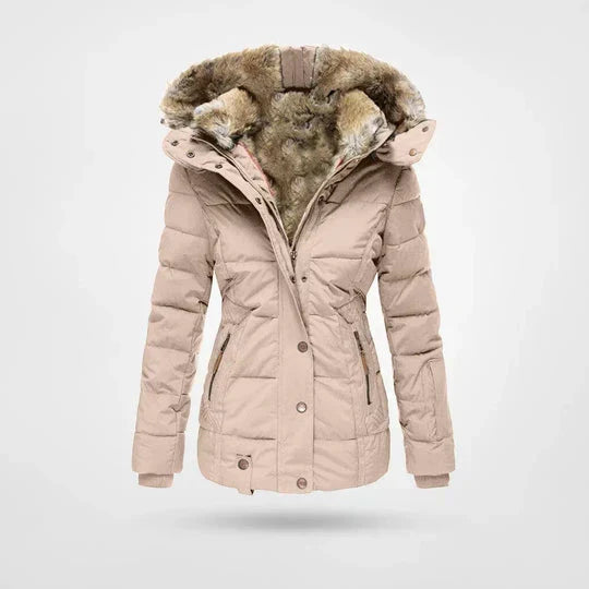 Dames Gewatteerde Winterjas met Afneembare Capuchon