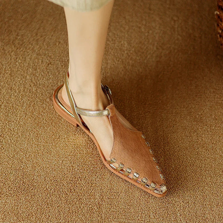 Dames Slingback Pumps met Puntige Neus en Sculpturale Hak