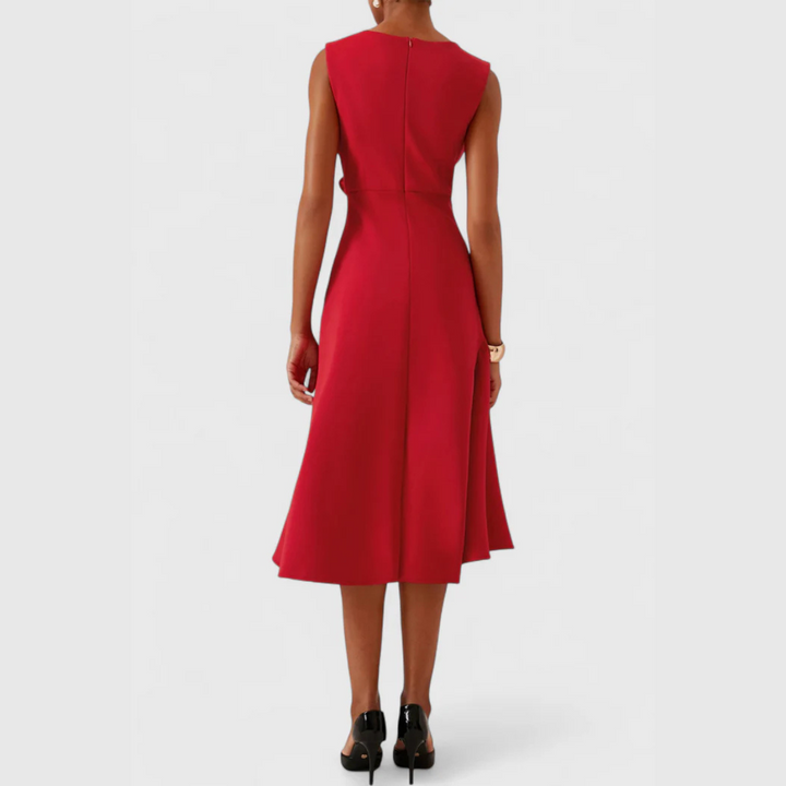 Eleanor | Dames Draped Asymmetrische Midi-jurk
