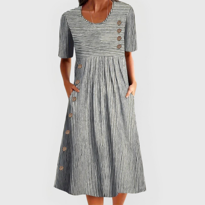 Wanda Gestreepte Midi Jurk