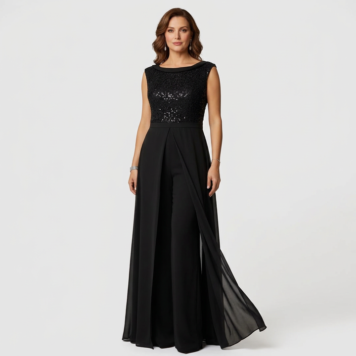Zoraida Quinn | Elegante Mouwloze Jumpsuitjurk met Sprankelende Details