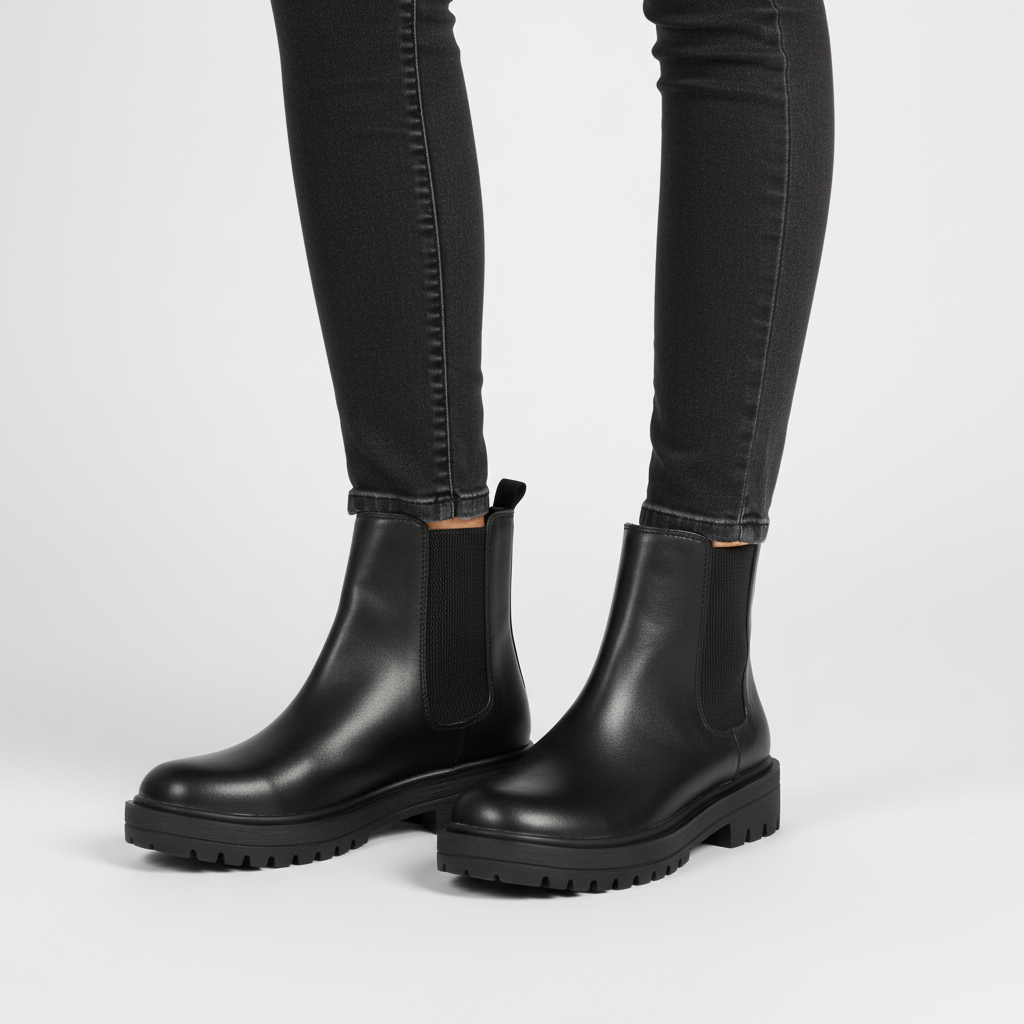 Dames Chelsea Boots met Plateauzool en Elastische Inzet