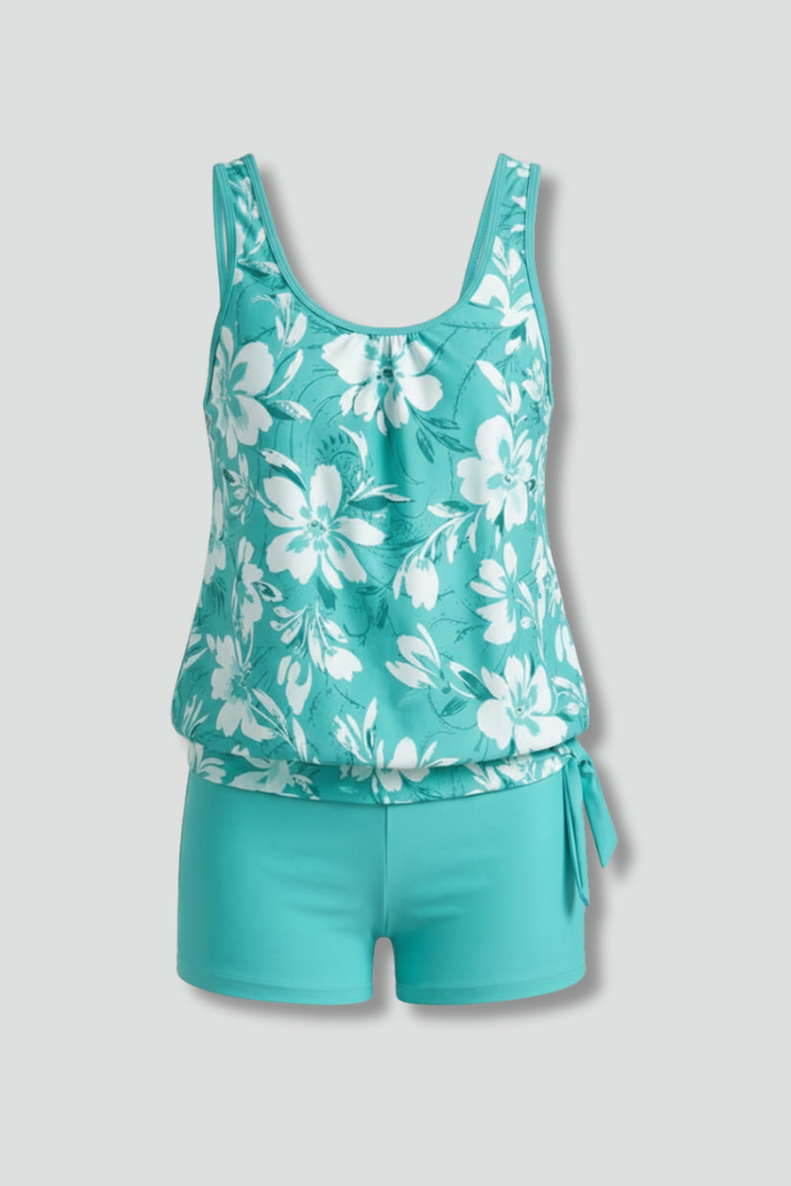 Lauren | Dames Geprinte Tankini Set met Shorts