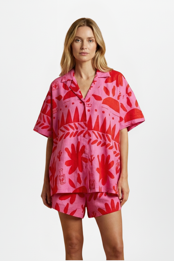 Chloe | Dames Twee Delige Set Met Geprinte Shorts