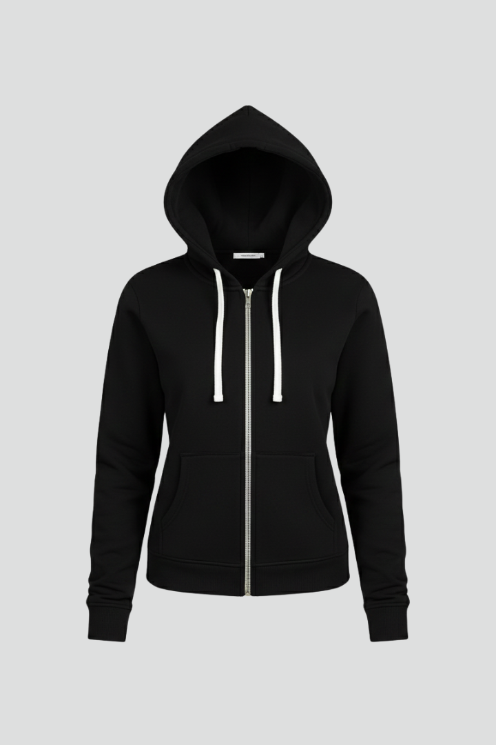 Hailey | Dames Zip Hoodie met Trekkoordcapuchon en Voorzakken