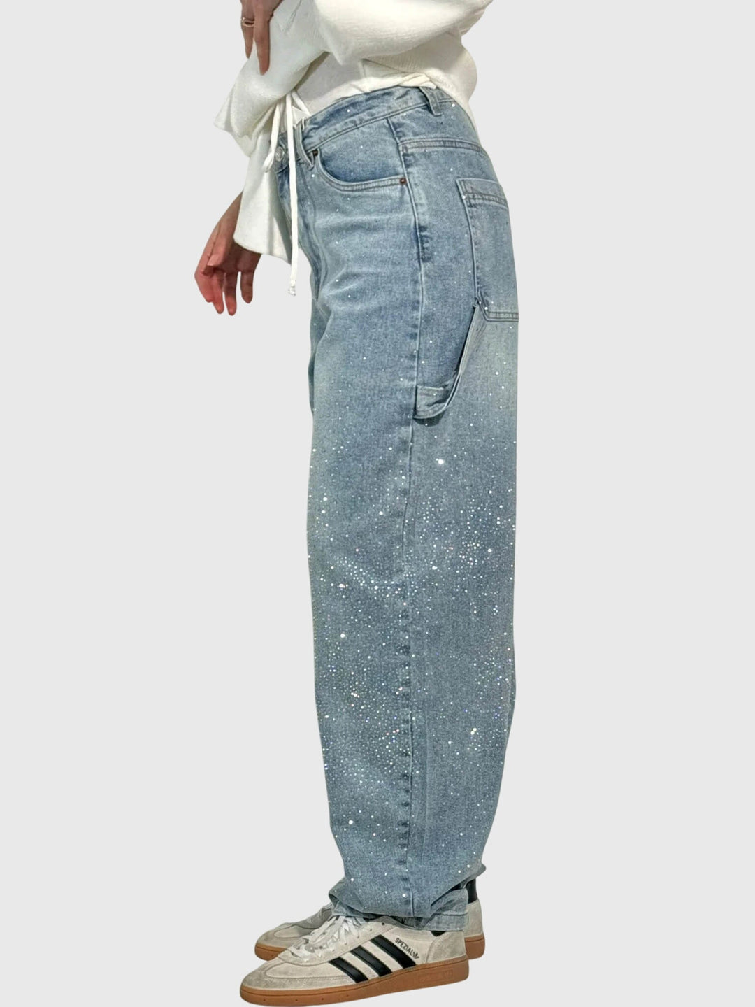 Kimberly | Dames Sparkle Diamond Denim Broek