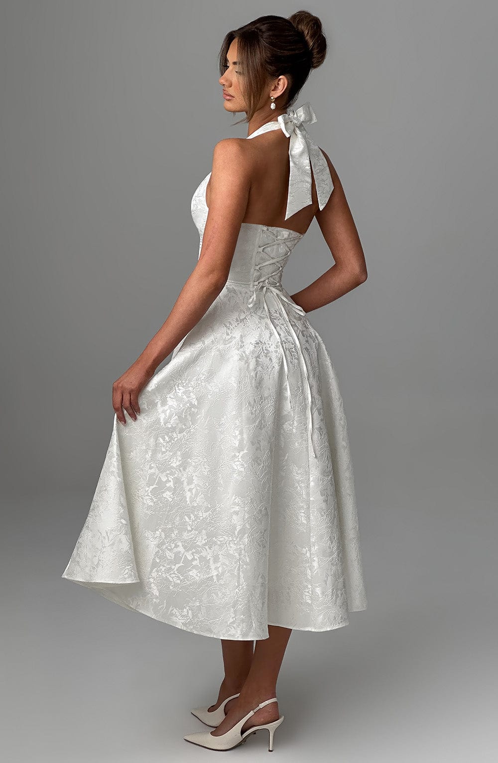 Kimberly | Dames Bruids Gast Jurk Halter Midi Jurk