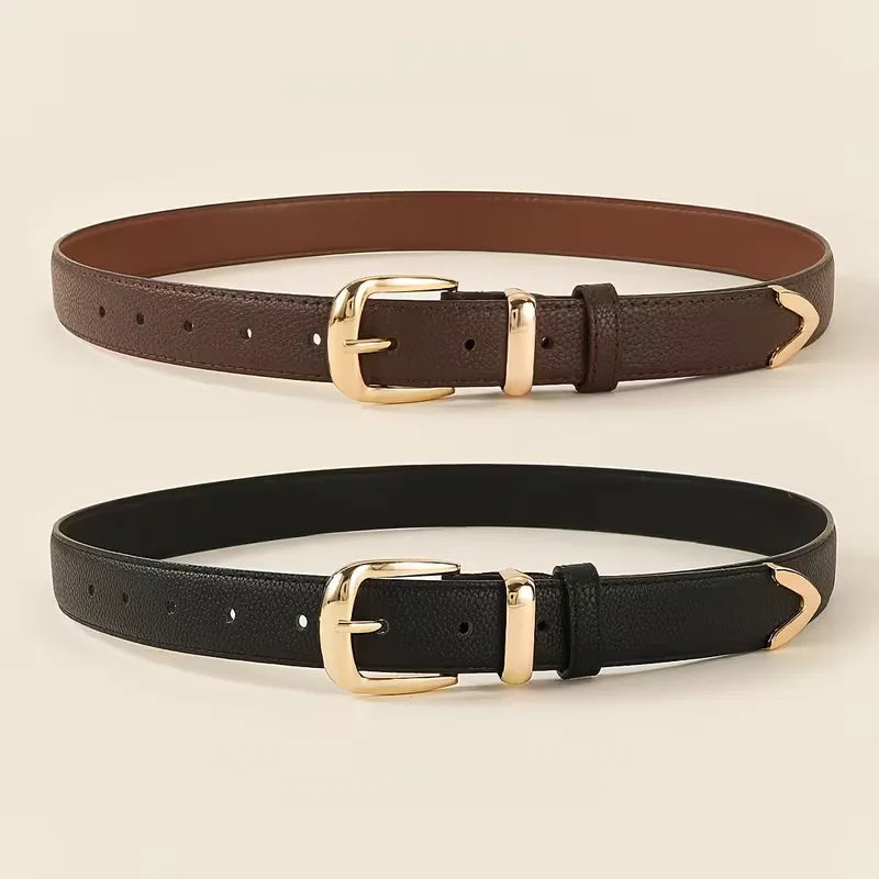 Dames Smalle Riem met Elegante Gouden Gesp
