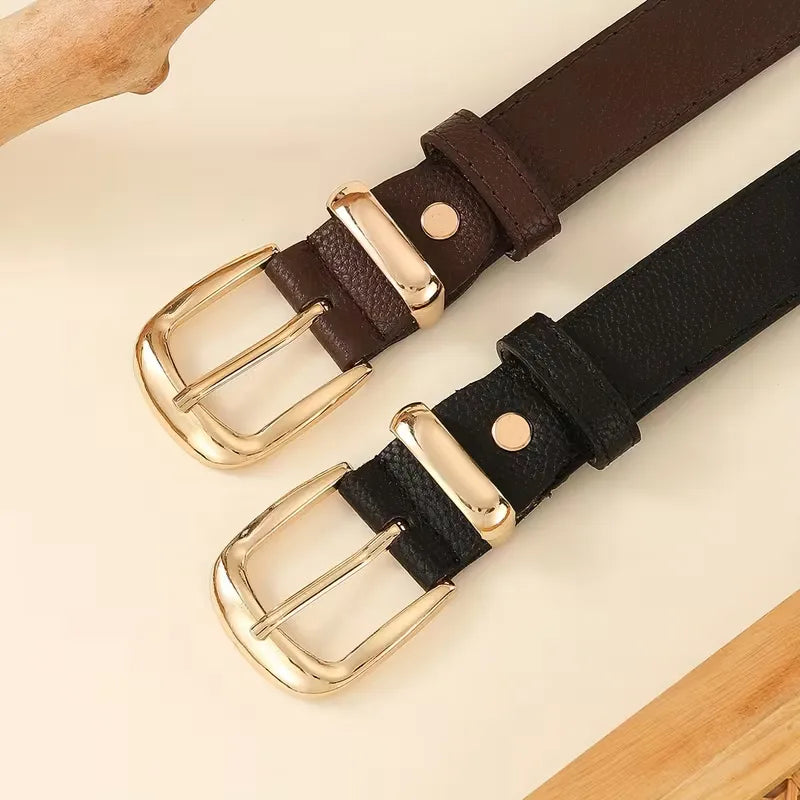 Dames Smalle Riem met Elegante Gouden Gesp