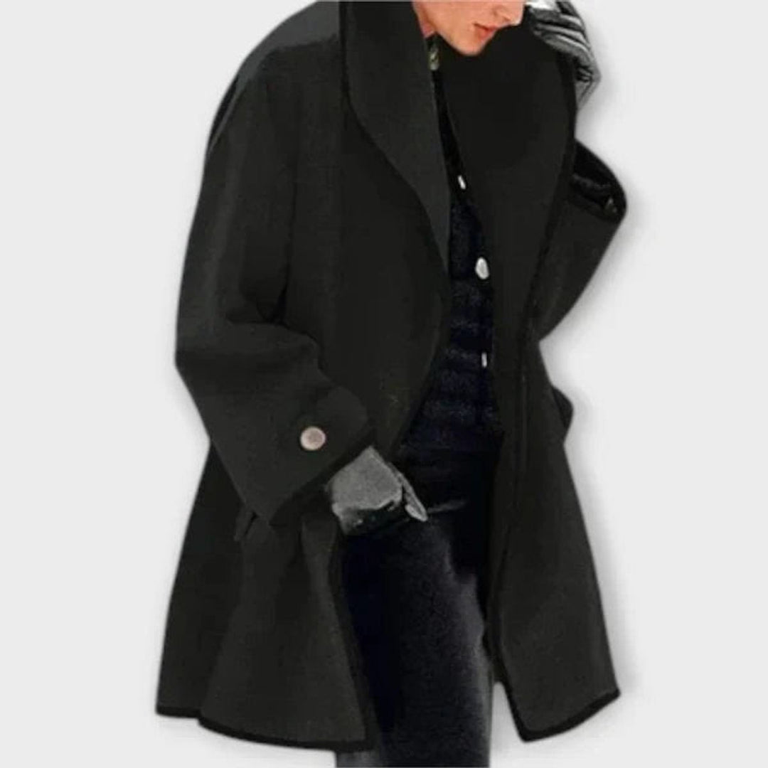 Dames Oversized Blazerjas met Contrastrand en Reverskraag