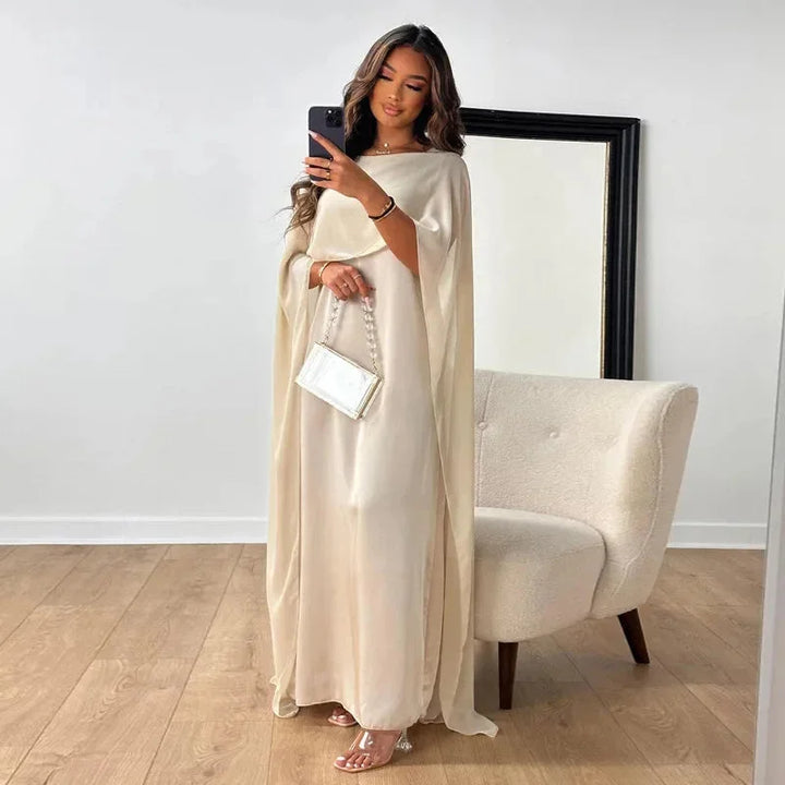 Lily | Dames Bruiloft Gast Cape Maxi Jurk