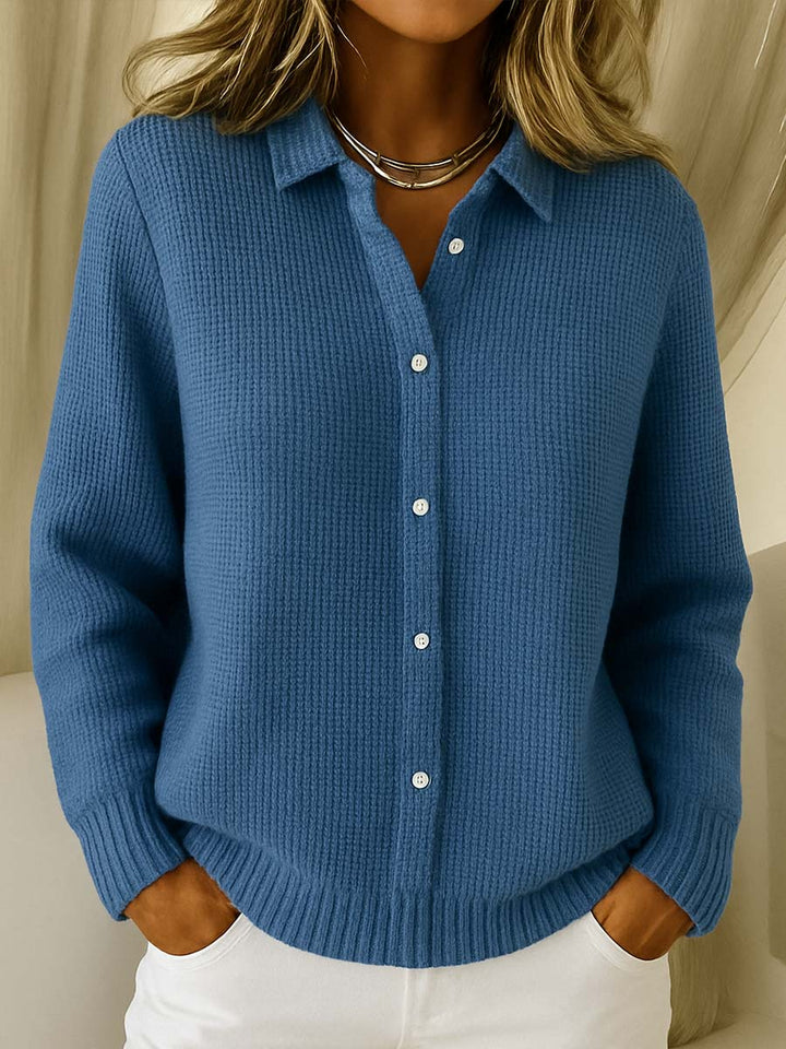 Lisa | Klassieke Gebreide Knopen Cardigan
