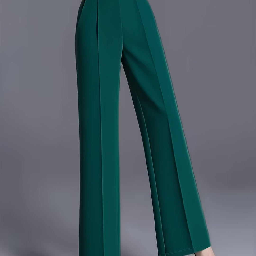 Dames Wijdbenige Palazzo Broek Hoge Taille met Zakken