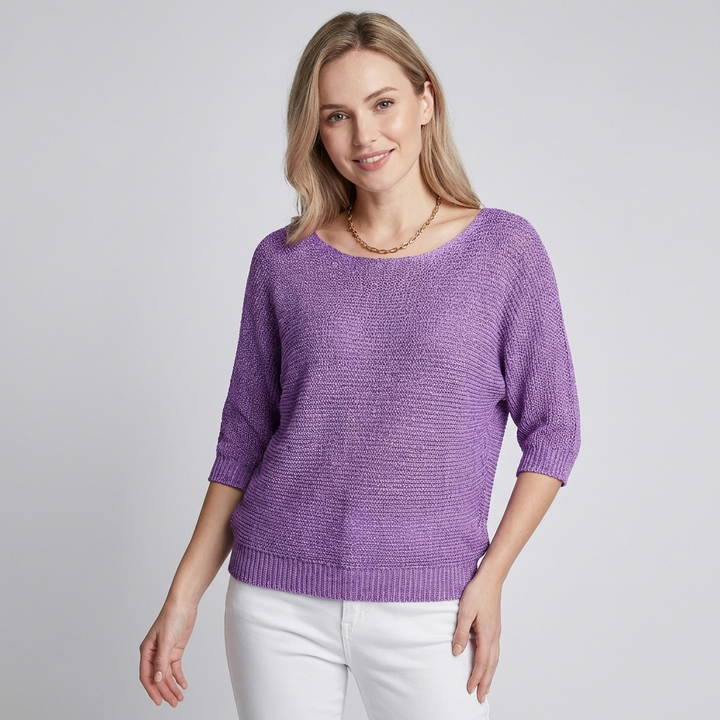 Dames Oversized Trui met Boothals en Halflange Mouw