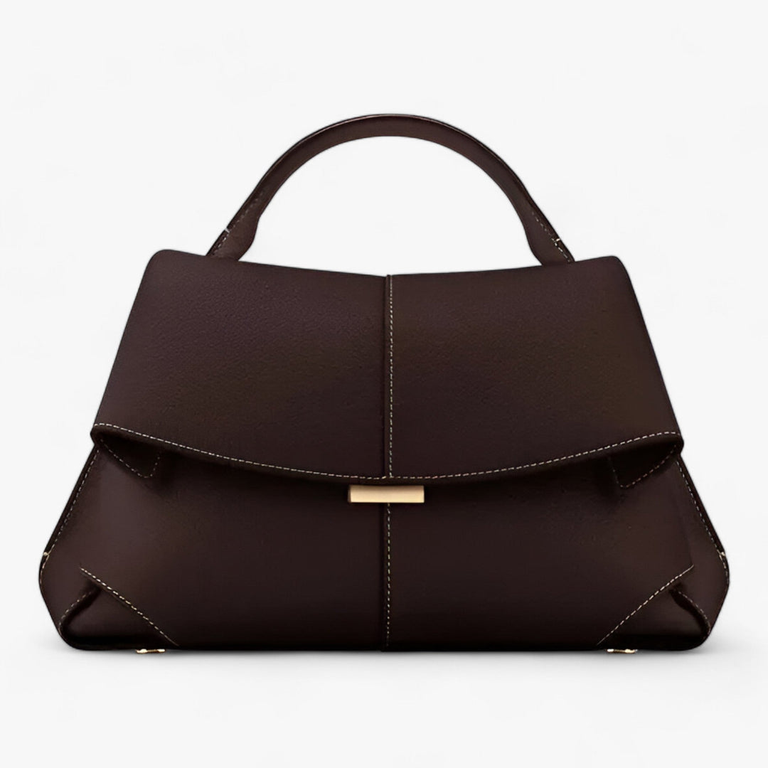 Dames Leren Handtas met Flapvergrendeling en Elegante Vorm