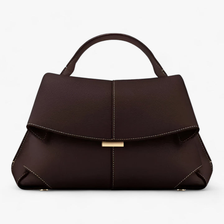 Dames Leren Handtas met Flapvergrendeling en Elegante Vorm