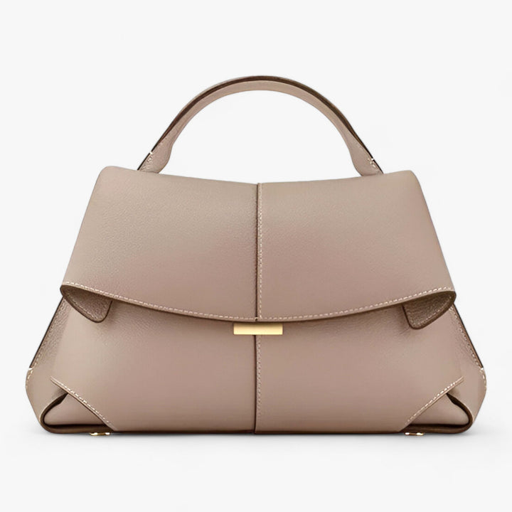 Dames Leren Handtas met Flapvergrendeling en Elegante Vorm